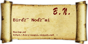 Biró Noémi névjegykártya